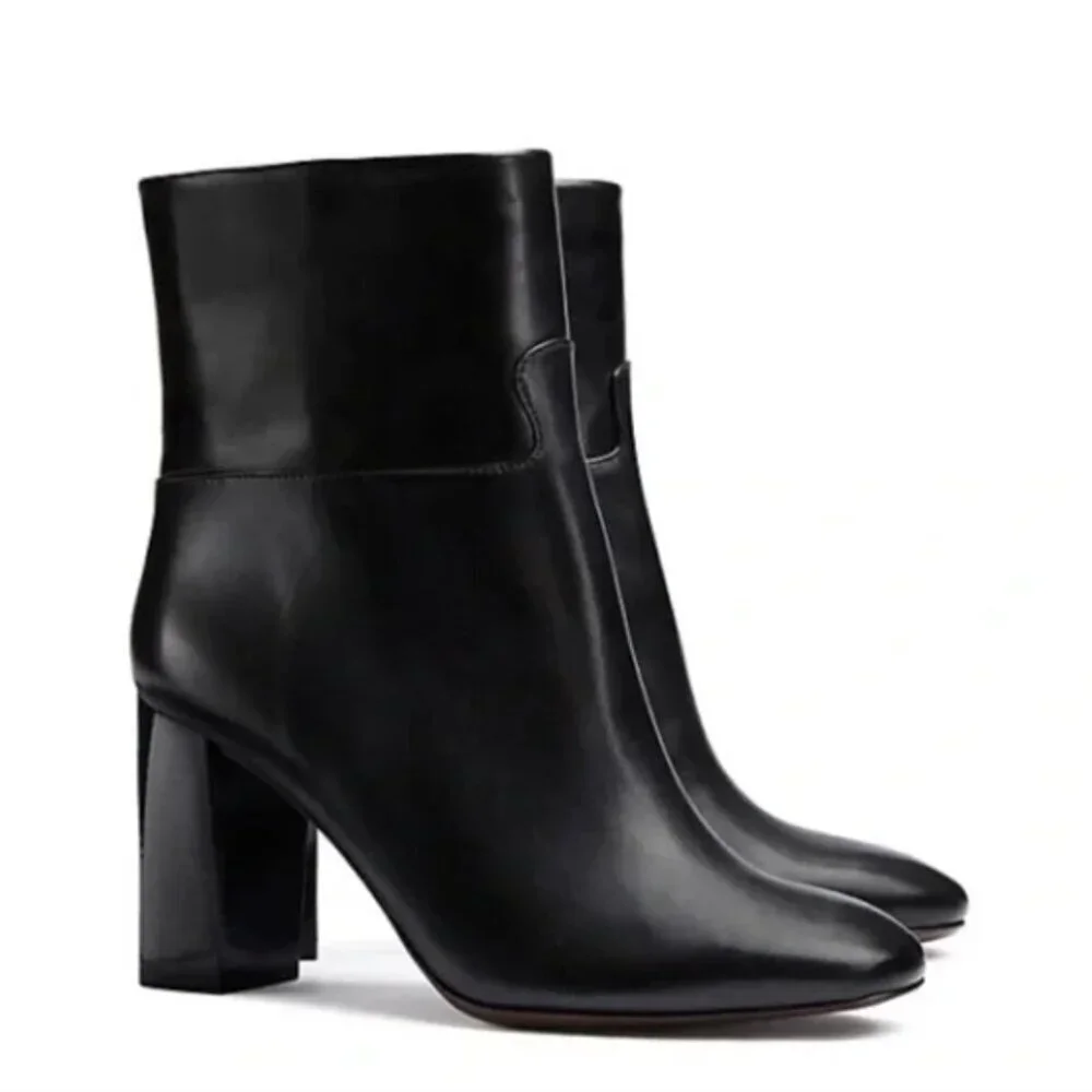 NWOT Tory Burch Devon Leather Ankle Boot Black